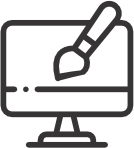 Ícone representando Consultoria, com símbolo de gráfico e análise